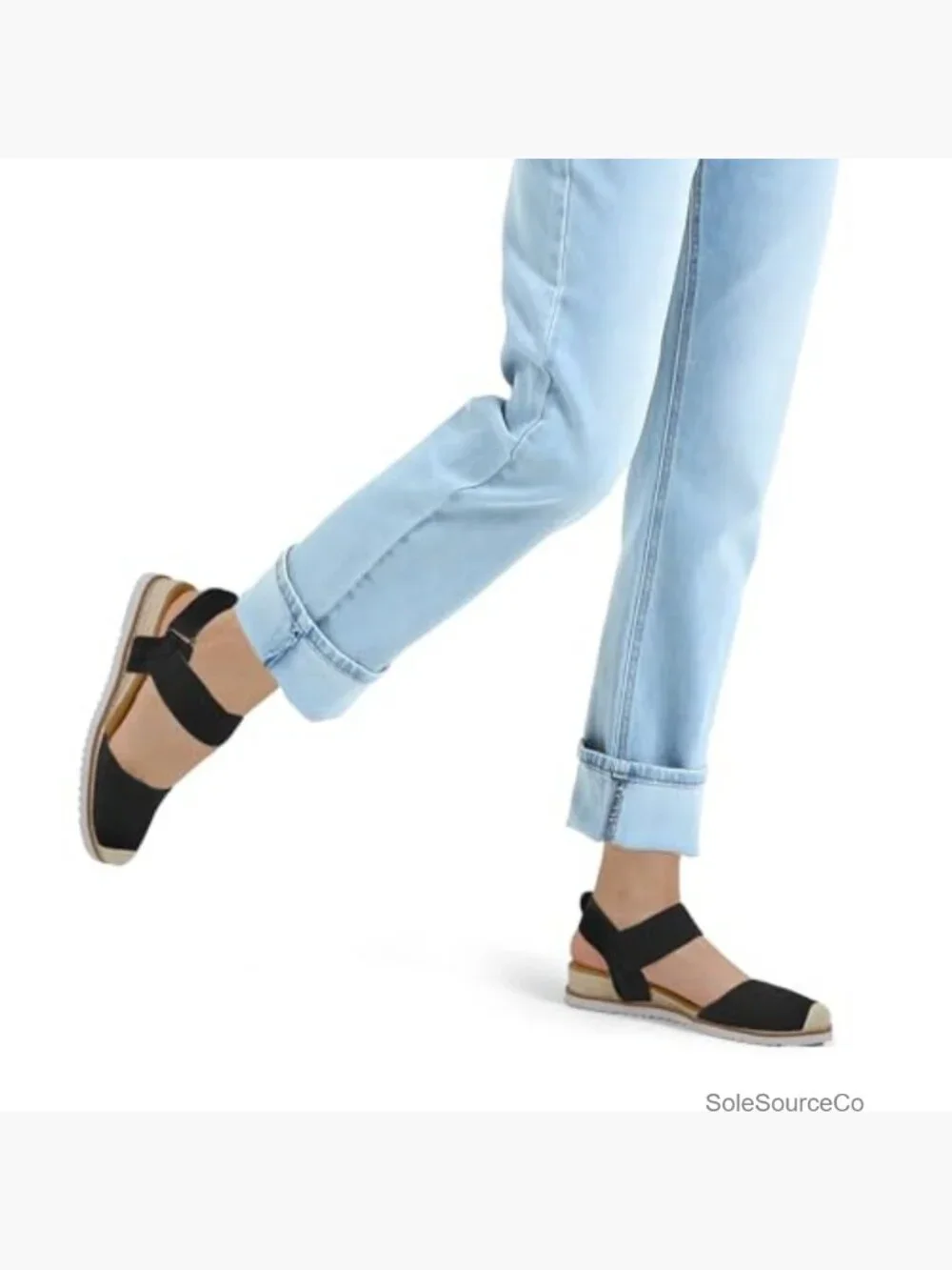 Women's Low Wedge Sandals Comfortable Closed Toe Espadrilles Slip on Elastic